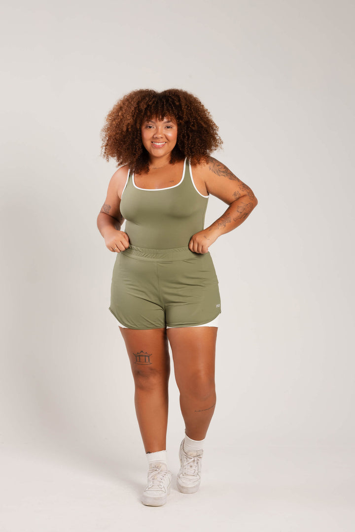 Conjunto Body Maiô Alba e Short Duplo Flow